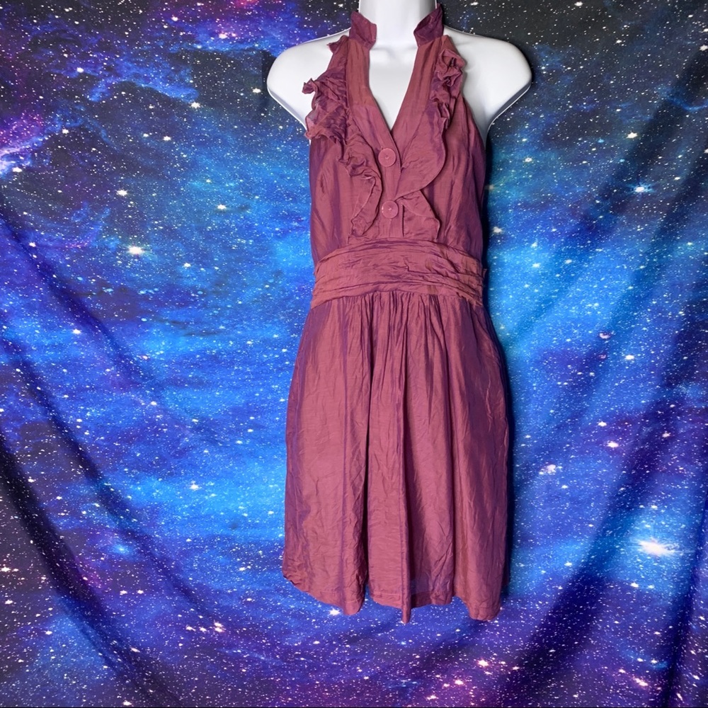 Estey- Pink Shiny Halter Dress size Small